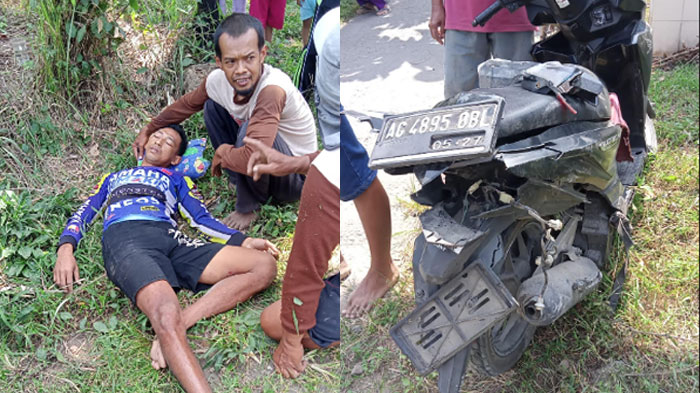 Terpental Ditabrak Kereta Api, Pria di Blitar Buat Warga Heran, Cuma Luka Lecet Meski Motor Ringsek