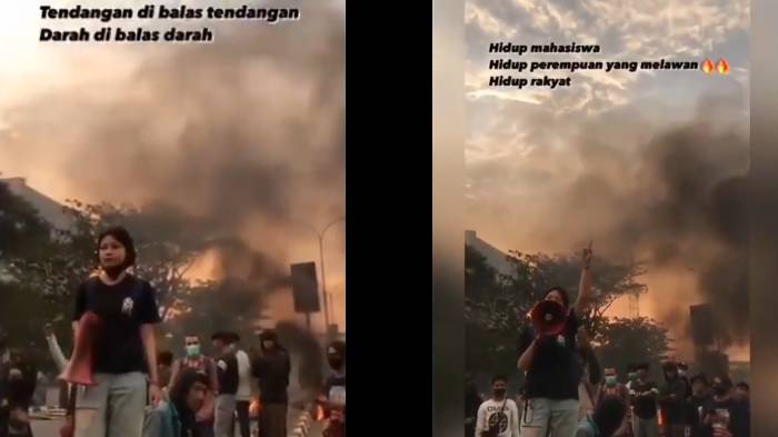Viral Video Mahasiswi yang Orasi 'Pancasalah' saat Demo Tolak UU Cipta Kerja, Dijuluki Preman Kampus