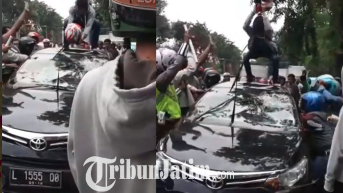 VIDEO: Detik-detik Menegangkan Mobil Buron Narkoba Jadi Sasaran Massa Saat Mau Ditangkap Polisi