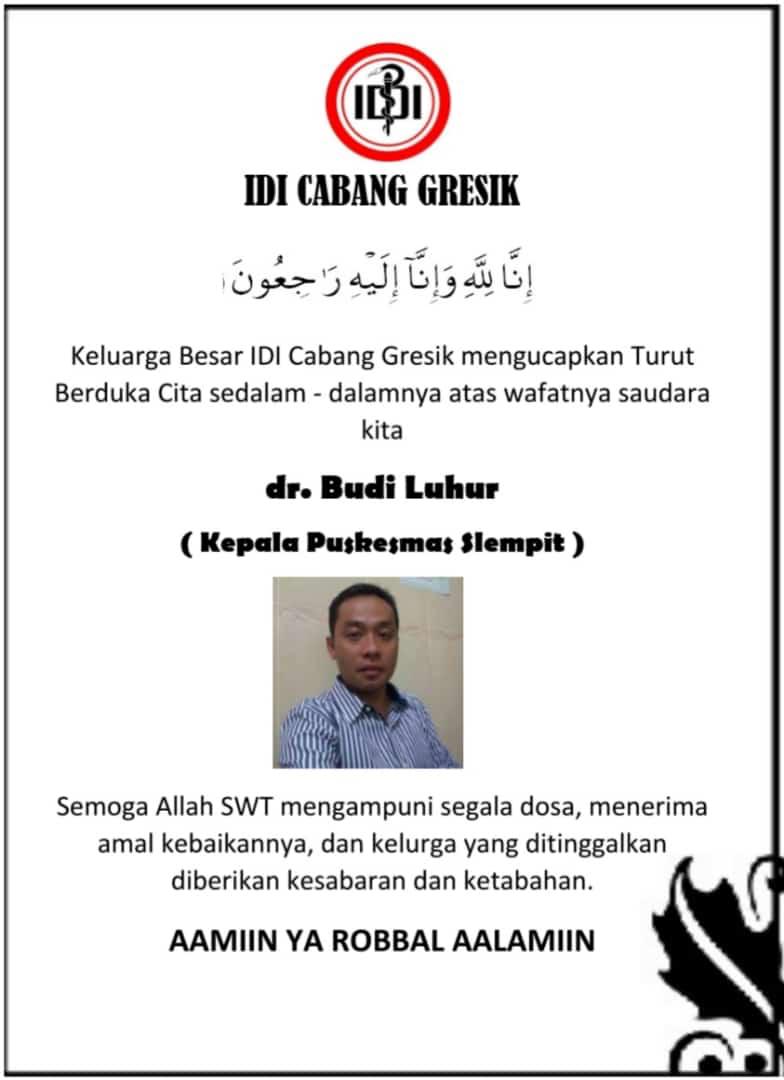 Kepala Puskesmas di Gresik Wafat Kena Corona, Ngeluh Sesak Nafas dan Dirawat 4 Hari, 'Beri Hormat'