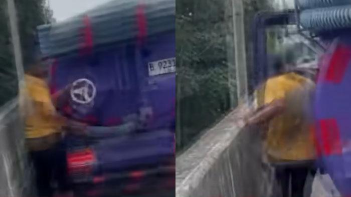 Truk Sedot WC Buang Limbah Tinja ke Sungai dari Atas Tol, Sopir Langsung Kabur saat Kepergok