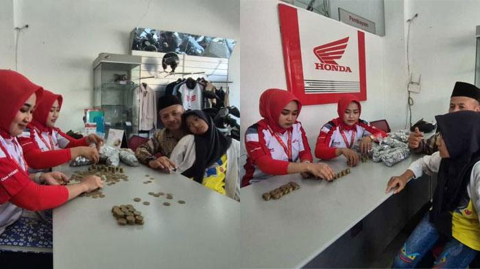 Beli Motor Rp20 Juta, Ayah Bawa 4 Karung Uang Koin Hasil Anaknya Nabung selama 5 Tahun