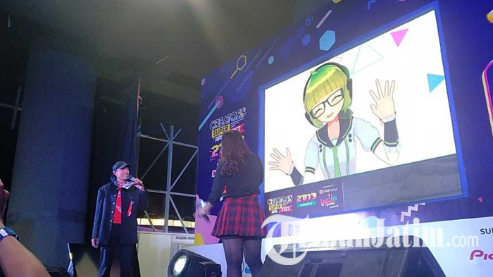 Serunya Youtuber Virtual Mintchan Sapa Pengunjung Creator Super Fest Surabaya, Ajak Ngobrol & Nyanyi