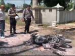 Motor Ludes Terbakar di Bondowoso, Pengendara Alami Luka Bakar