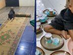 Ada Arisan di Rumah, Balita Viral Cekatan Beber Karpet sampai Tata Puding ke Piring, Lantai Disapu