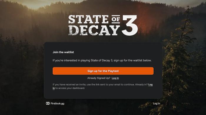 20260406 Tampilan Situs Registrasi Alpha Playtest State of Decay 3