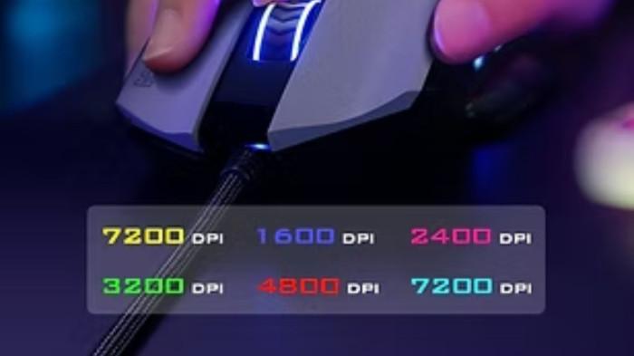 GAMEN GM300 Gaming Mouse memiliki fitur untuk menyesuaikan DIP dari 1600 hingga 7200.