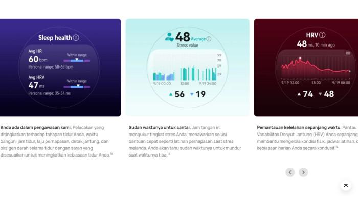 Fitur Kesehatan pada Huawei Watch GT 6 yang tersedia lengkap seperti HRV untuk temani pengguna.