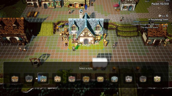 Fitur town building pada game OCTOPATH TRAVELER 0