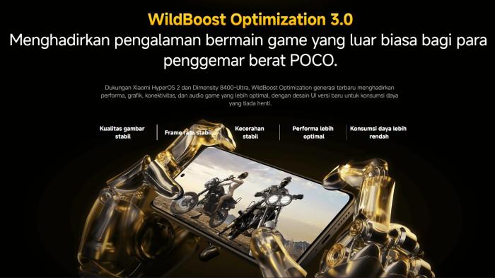 Fitur WildBoost Optimization 3.0 milik POCO X7 Pro 5G untuk Gaming.