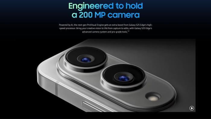 Fitur kamera hingga 200 MP milik Samsung Galaxy S25 Edge.