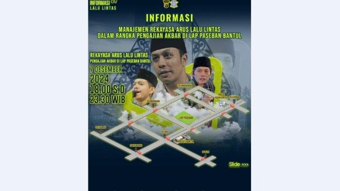 Ini Rekayasa Lalulintas Saat Pengajian Akbar Bersama Gus Iqdam di Bantul