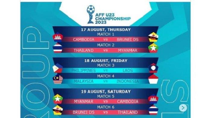 Jadwal Resmi Piala AFF U-23 2023: Timnas Indonesia Langsung Lawan Malaysia