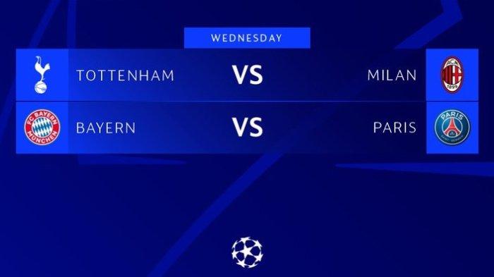 Jadwal TV Liga Champions di SCTV Vidio Bayern vs PSG dan Tottenham vs AC Milan