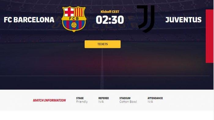 Jam Tayang Siaran Langsung Barcelona vs Juventus Live di Channel Tv Ini