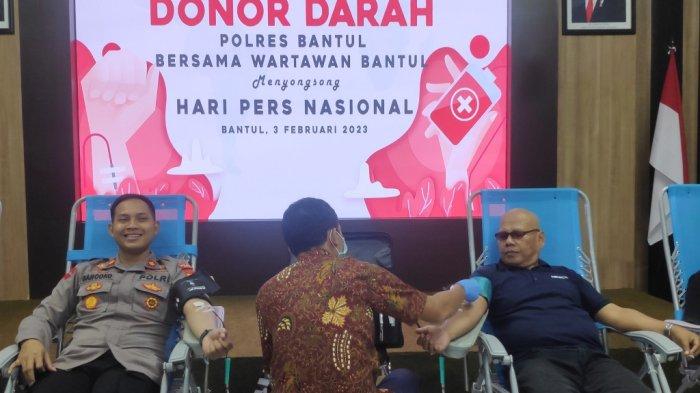 Jurnalis Bantul Bekerjasama dengan Polres Bantul Gelar Donor Darah
