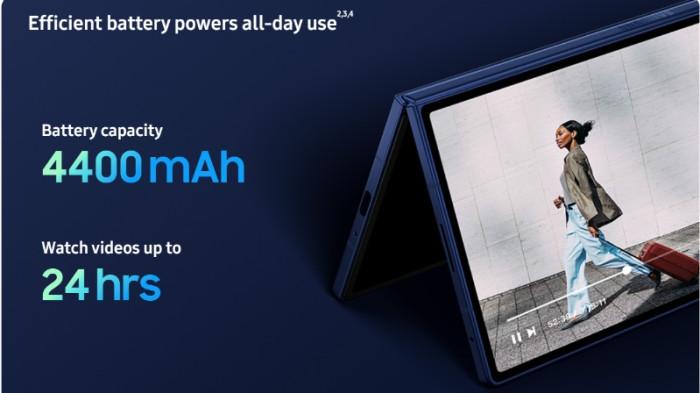 Kapasitas baterai dari Samsung Galaxy Z Fold 7.