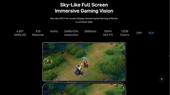 Layar pada Nubia Z80 Ultra