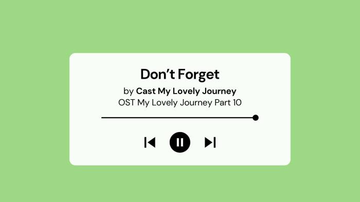 Lirik Lagu Don’t Forget OST My Lovely Journey Part 10