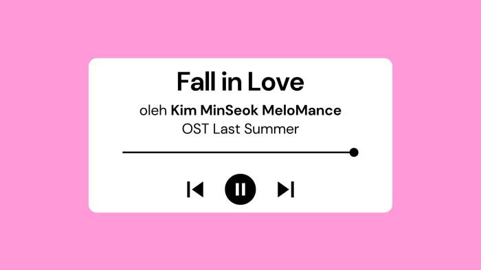 Lirik Lagu Fall in Love - Kim Min Seok MeloMance OST Last Summer