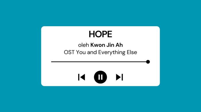 Lirik Lagu HOPE - Kwon Jin Ah OST You and Everything Else