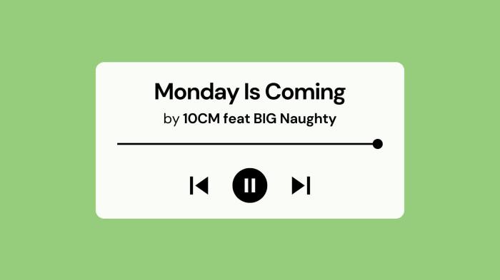 Lirik Lagu Monday Is Coming 10cm feat BIG Naughty
