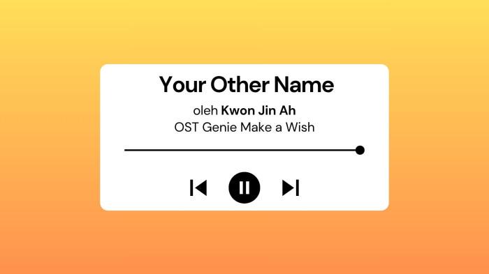 Lirik Lagu Your Other Name - Kwon Jin Ah, OST Genie Make a Wish