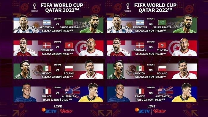 Piala Dunia 2022 di Channel TV Apa? Jadwal LIVE Pertandingan di SCTV Vidio Moji MentariTV Malam Ini