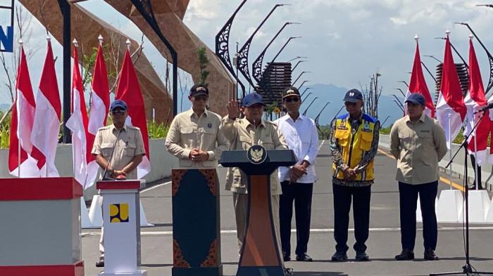 PERESMIAN : Presiden RI, Prabowo Subianto, meresmikan Jembatan Kabanaran, penghubung Kabupaten Bantul dan Kabupaten Kulon Progo, DI Yogyakarta pada Rabu (19/11/2025) siang.