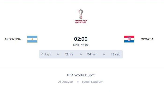 INFO Live Piala Dunia 2022 Argentina vs Kroasia