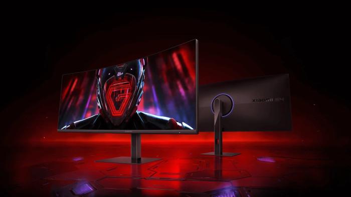 Tammpilan dari Xiaomi Curved Gaming Monitor G34WQI yang merupakan monitor gaming layar lengkung dengan refresh rate 180 Hz.