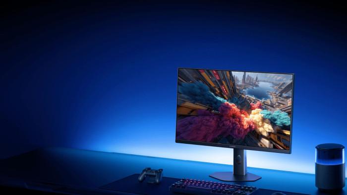 Gambar Xiaomi Gaming Monitor G24i yang memiliki desain minimalis ringkas.