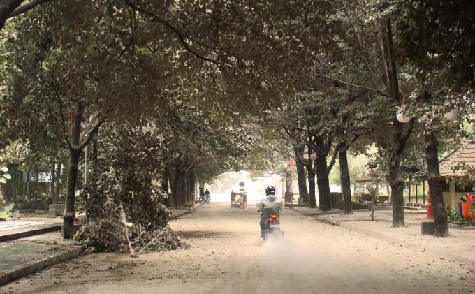 Warga UGM Bersihkan Abu Vulkanik