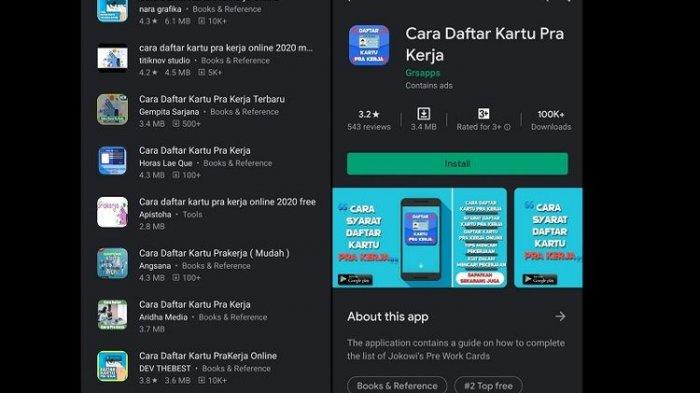 Hati-hati, Banyak Aplikasi dengan Nama Kartu Prakerja Bertebaran di Google Play