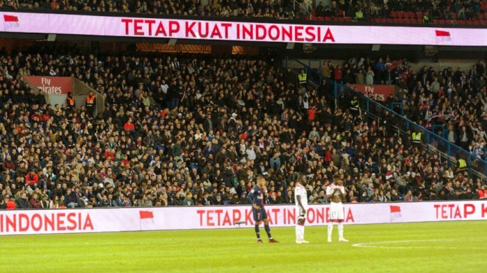 Dukungan untuk Korban Gempa Palu pun Sampai ke Stadion Paris Saint-Germain