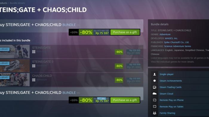 bundle steinsgate + chaoschild