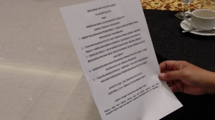 Deklarasikan Anti Politik Uang, 50 Bacaleg DIY Berkomitmen Lakukan Politik Bersih