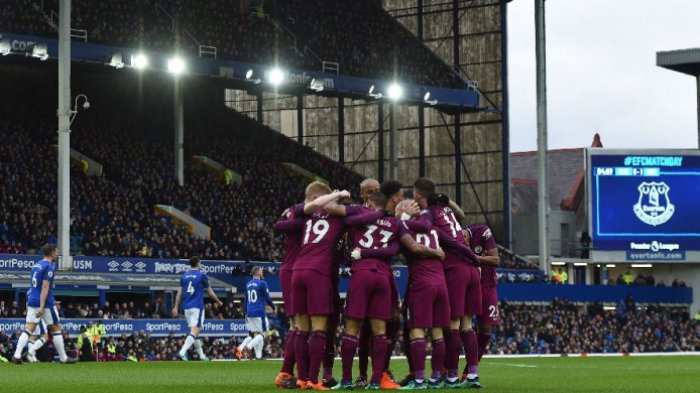 Hasil Pertandingan Liga Inggris Everton Vs Manchester City