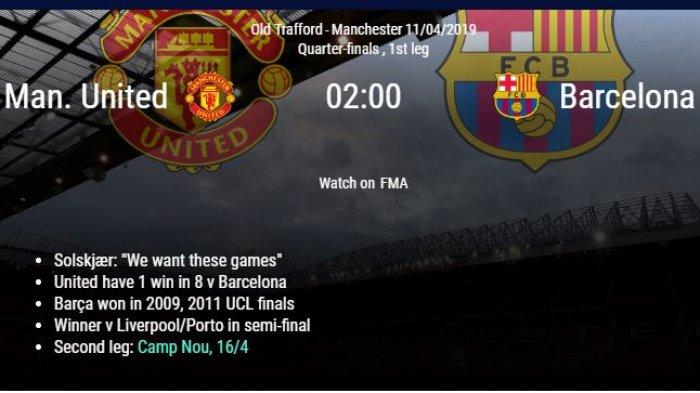 Jadwal Liga Champions 8 Besar Leg 1, MU Tak Takut Hadapi Barcelona, Juventus Ketar-ketir