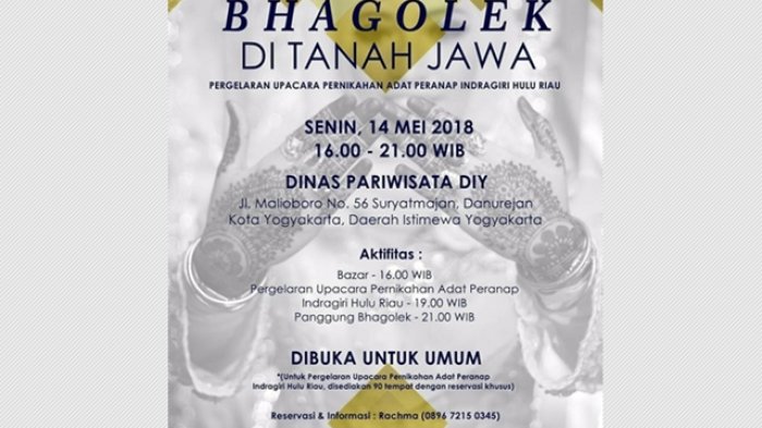 Sore Ini, Ada Pagelaran Pernikahan Adat Peranap Indragiri Hulu Riau di Yogya