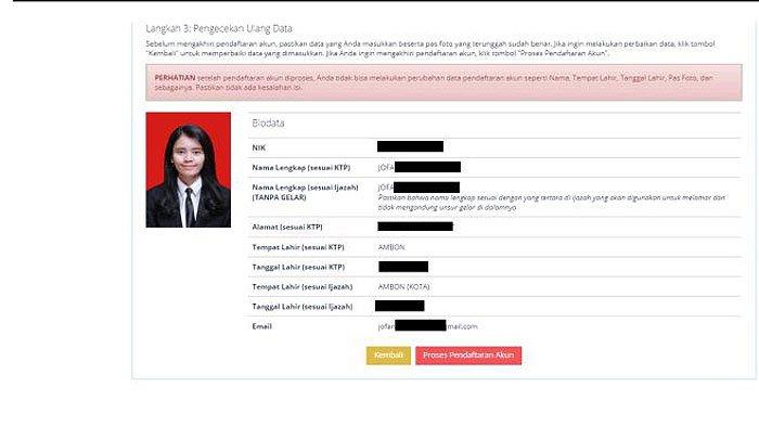 pengecekan data pelamar cpns