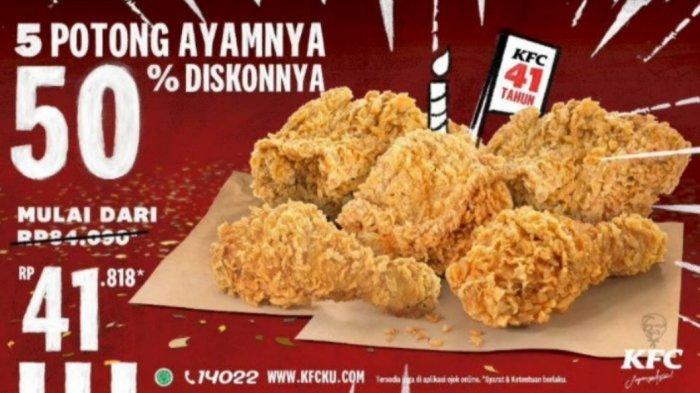 Promo KFC: 5 Potong Ayam Cuma Setengah Harga Berlaku Sampai 21 Oktober 2020