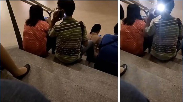 Pura-pura Nelpon, Tukang Ngintip Ketahuan Setelah Lampu Kamera Menyala