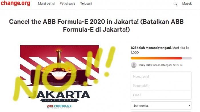 Penolakan Netizen Jakarta Jadi Tuan Rumah Formula E hingga Dibuat Petisi, Mending Pikirin Banjir!