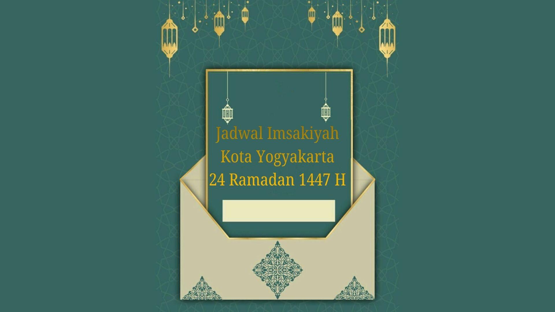 Jadwal Imsakiyah Kota Yogyakarta Hari Ini, Sabtu 14 Maret 2026