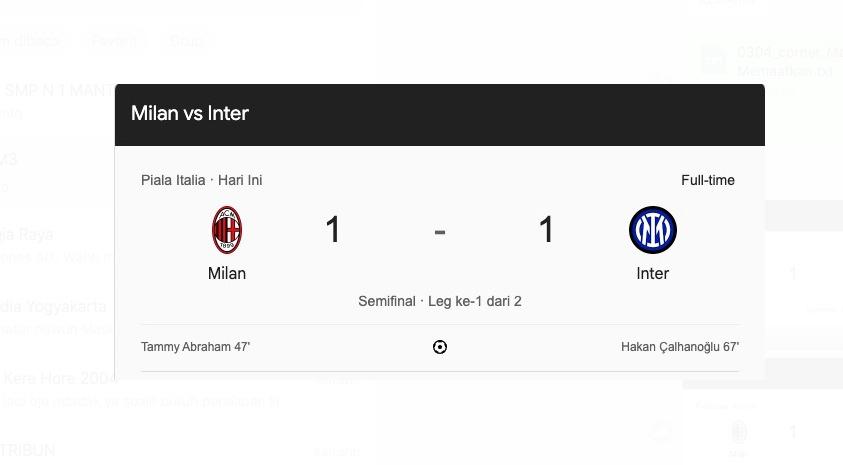 Duel Sengit Milan vs Inter: Hasil Imbang, Tiket Final Masih Terbuka