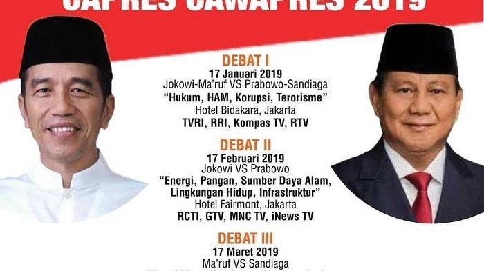 Debat Capres Putaran Kedua Jokowi vs Prabowo - Rincian Tiap Segmen, Tema, Aturan dan Siaran Langsung