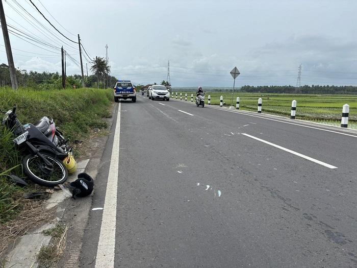 Pemotor Tabrak Tanggul Irigasi Hingga Terluka di Lendah Kulon Progo