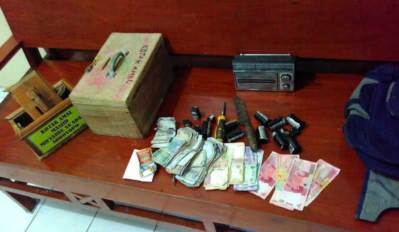 Pelaku Sudah Berkali-kali Melakukan Pencurian Kotak Amal