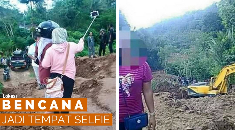 Selfie di Lokasi Bencana Longsor, Dua Wanita Ini Dikecam Ribuan Netizen